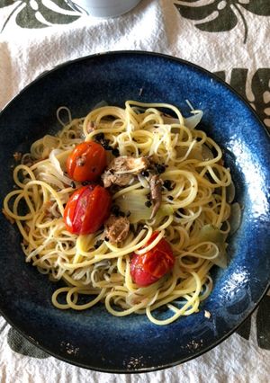 サバ缶、バターで絶品パスタ！-レシピのメイン写真