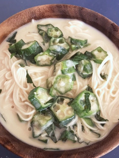 パパッとランチ☆オクラと大葉の豆乳素麺-レシピのメイン写真