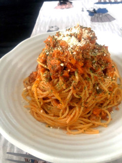 サバ缶で簡単ミートソースパスタの作り方-レシピのメイン写真