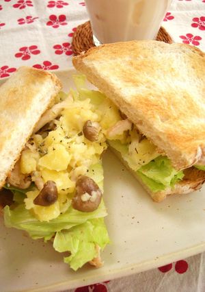 しめじ入りポテサラのホットサンド-レシピのメイン写真