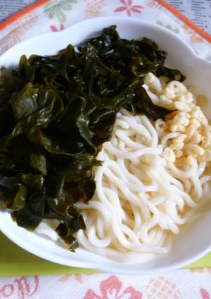 醤油うどん風冷やしうどん３～わかめ-レシピのメイン写真