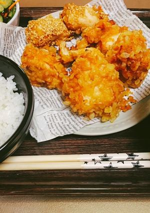 天かす唐揚げ定食-レシピのメイン写真
