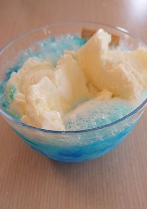かき氷シロップでクリームソーダゼリー☆ミ-レシピのメイン写真