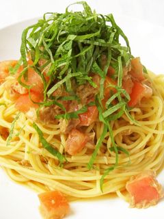 ポン酢で簡単トマトとツナの冷製パスタ-レシピのメイン写真