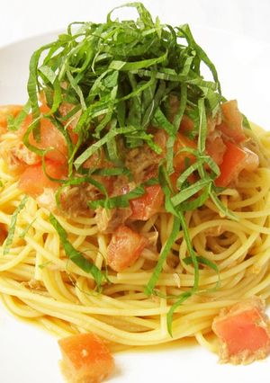 ポン酢で簡単トマトとツナの冷製パスタ-レシピのメイン写真