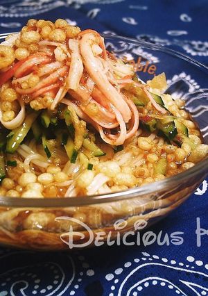 中華サラダ？な☆カニキューそうめん-レシピのメイン写真