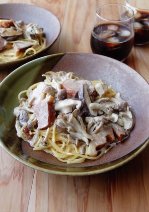 3種のきのことベーコンのクリームパスタ-レシピのメイン写真
