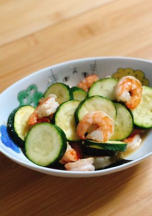 【ヘルシオ】エビとズッキーニのバター炒め-レシピのメイン写真