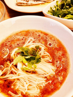 トマトおろしめんつゆ素麺-レシピのメイン写真
