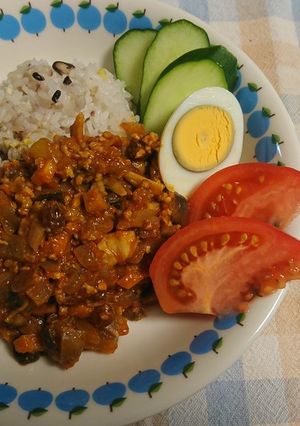 夏にぴったりトマトと茄子のドライカレー-レシピのメイン写真