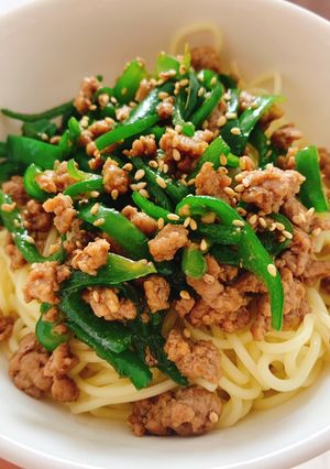ピーマンそぼろ0麺-レシピのメイン写真