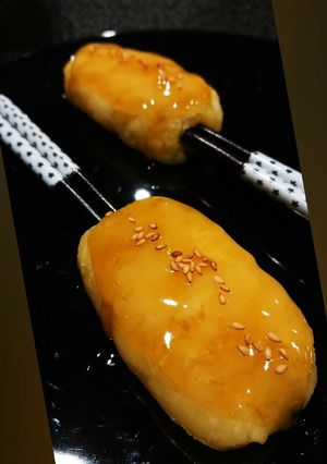 【串にさしたらお祭り気分】レンジで芋もち-レシピのメイン写真