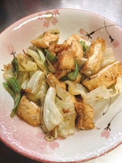 キャベツと油揚げの生姜醤油炒め-レシピのメイン写真