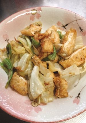 キャベツと油揚げの生姜醤油炒め-レシピのメイン写真