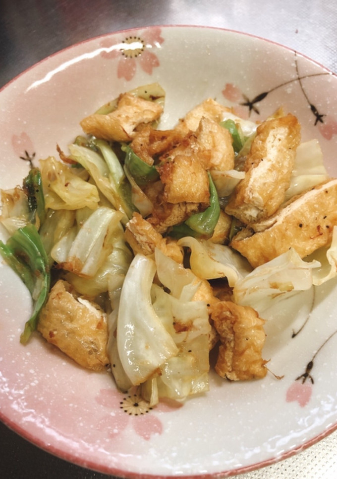 キャベツと油揚げの生姜醤油炒め-レシピのメイン写真
