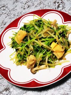 豆苗とこうや豆腐の炒め物-レシピのメイン写真