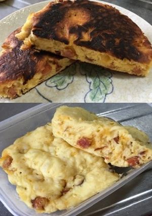 ホットケーキでお好み焼き風、蒸しパン風-レシピのメイン写真