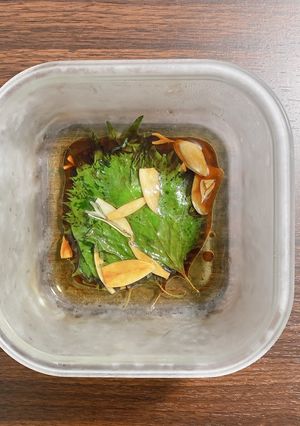 簡単!大葉のにんにく醤油漬け-レシピのメイン写真