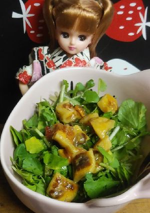 リカちゃん♡水菜クレソン*ホヤ山葵ドレ*-レシピのメイン写真