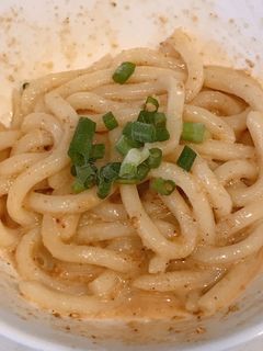 レンジで簡単、ごまマヨ麺つゆのうどん!-レシピのメイン写真