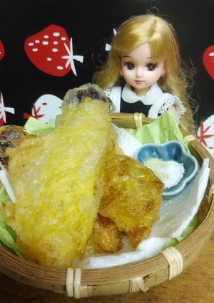 リカちゃん♡オクラの花天ぷらꕤ´▽`ꕤ-レシピのメイン写真