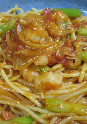 海老とアスパラのトマトクリームパスタ-レシピのメイン写真