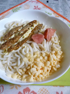 醤油うどん風冷やしうどん4~豆あじの燻製-レシピのメイン写真