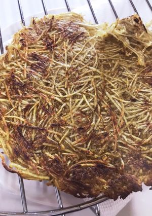 子供が食べた!細切りゴボウのヒラヤーチ?-レシピのメイン写真