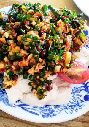 簡単よだれ鶏のタレ/麻辣おかずラー油で！-レシピのメイン写真