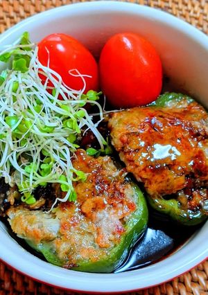 餃子の具でピーマンの肉詰め-レシピのメイン写真