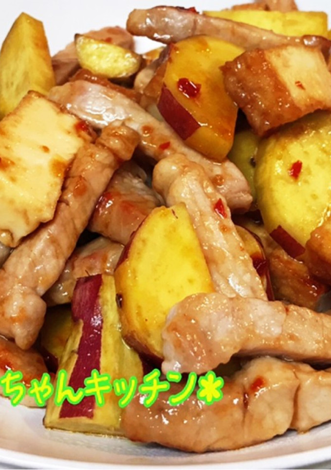 厚揚げとサツマイモの甘辛炒め-レシピのメイン写真