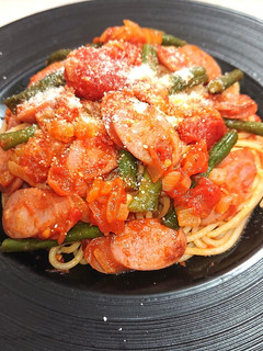 ウインナーといんげんのナポリタン風パスタ-レシピのメイン写真