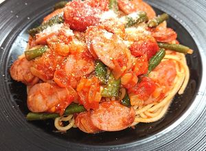 ウインナーといんげんのナポリタン風パスタ-レシピのメイン写真