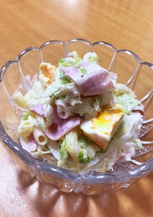 キャベツ玉ねぎベーコンのマカロニサラダ♡-レシピのメイン写真