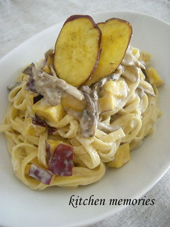 さつまいもと舞茸のクリームパスタ-レシピのメイン写真