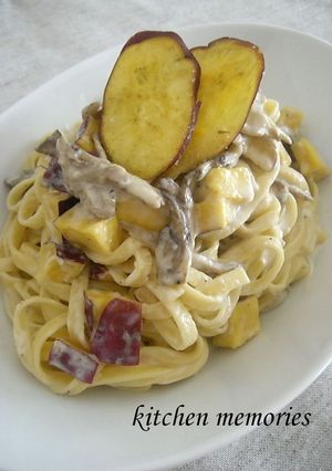 さつまいもと舞茸のクリームパスタ-レシピのメイン写真