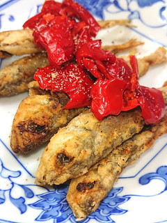 あじご(豆あじ)の唐揚げピーマンのせ-レシピのメイン写真
