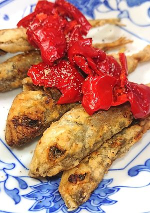 あじご（豆あじ）の唐揚げピーマンのせ-レシピのメイン写真