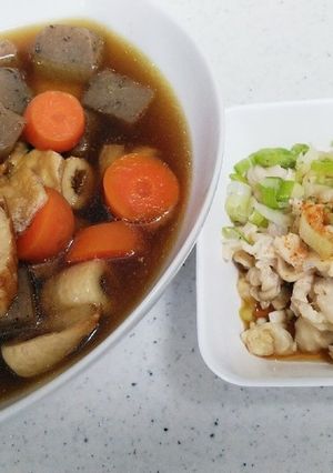 １度に２品！鶏皮の煮物と鶏皮ポン酢！-レシピのメイン写真