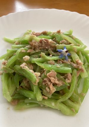 簡単無限♪ ヘビウリのツナ塩麹炒め-レシピのメイン写真