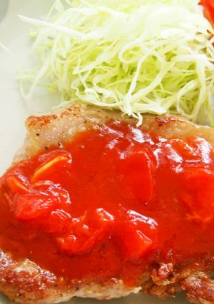 豚ステーキ♪生トマトとケチャップソース♪-レシピのメイン写真