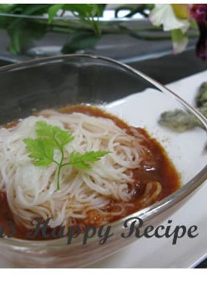 無添加野菜ジュースでガスパチョ風そうめん-レシピのメイン写真