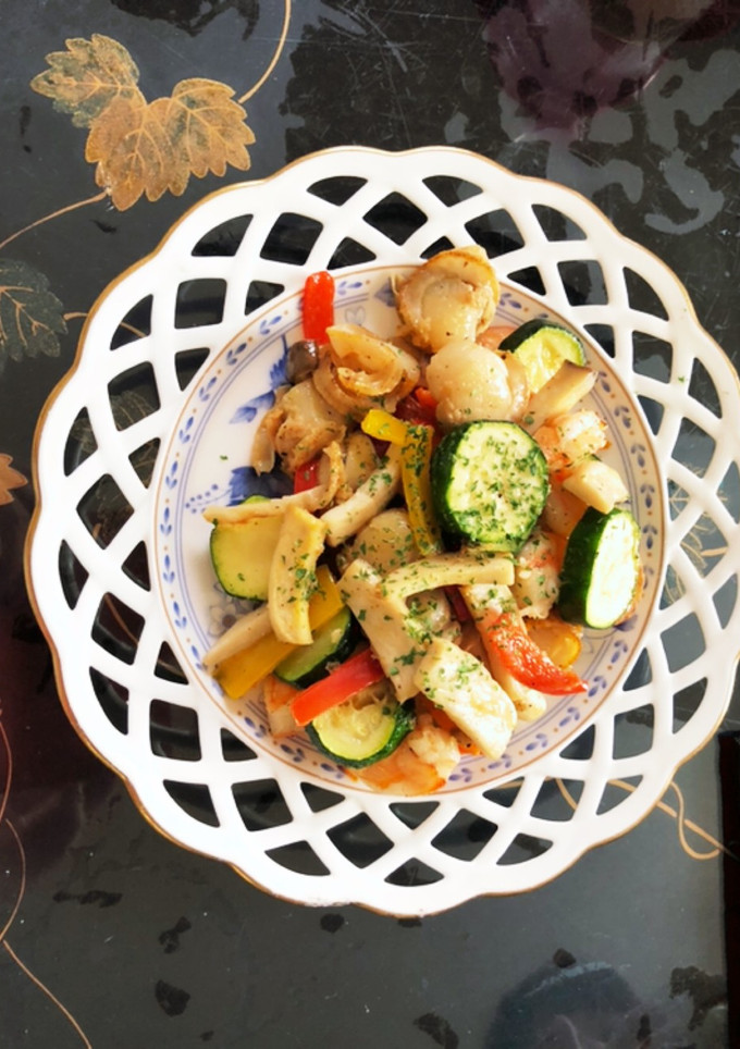 帆立、エビ、夏野菜の炒め物-レシピのメイン写真