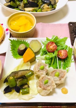 今日のご飯は手作り焼売メインの夏の献立-レシピのメイン写真