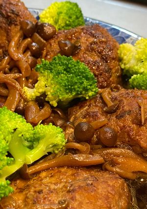 男飯★簡単！きのこの親父煮込みハンバーグ-レシピのメイン写真