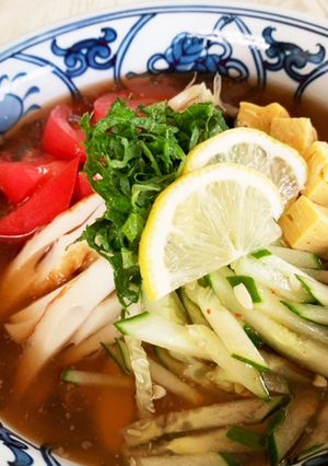 盛岡冷麺風☆夏野菜そうめん-レシピのメイン写真