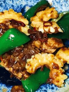 ゴーヤと豚肉の胡麻味噌ピリ辛炒め-レシピのメイン写真