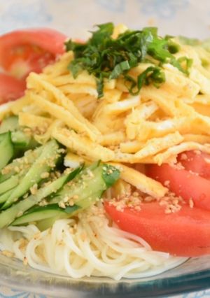 簡単野菜サラダ素麺-レシピのメイン写真
