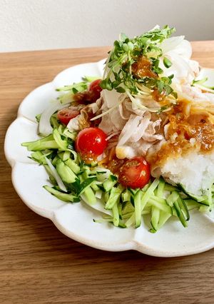 夏にぴったり☆梅おろし冷しゃぶサラダ-レシピのメイン写真