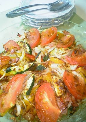 ヘルシー重ね焼き・カレー味（夏野菜）-レシピのメイン写真